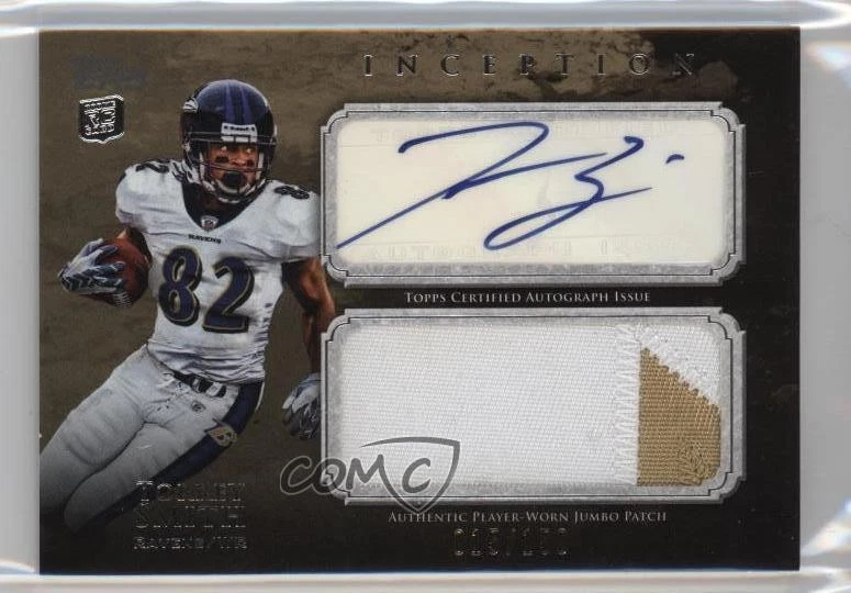 2011 Topps Inception Rookie /150 Torrey Smith #AJP-TS RPA Jumbo Patch Auto RC - Image 1 of 2