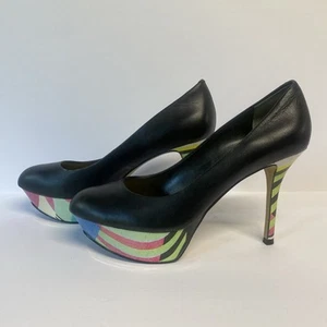 Nine West Mendoza Black Platform Pumps with geometric sole - 8M - Picture 1 of 5