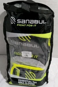 Sanabul Essential 7oz MMA Gloves Fight For It L-XL New In Package Green Black  - Picture 1 of 14