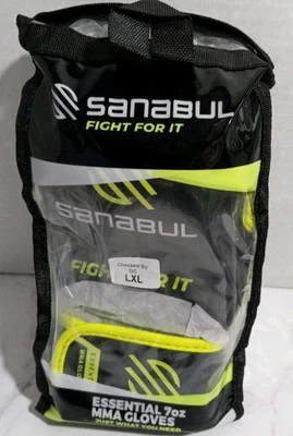 Sanabul Essential 7oz MMA Gloves Fight For It L-XL New In Package Green Black  - Image 1 of 4