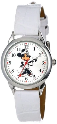 Reloj analógico de 3 manecillas Disney MCK308 para mujer Minnie Mouse enfermera correa blanca Foto 1 de 2