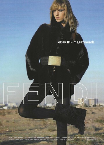 FENDI STAMPA 1 pagina annuncio autunno 2006 ANGELA LINDVALL Karl Lagerfeld BELLA RAGAZZA