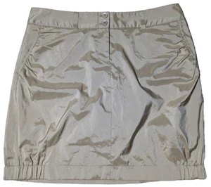 ANNIKA CUTTER & BUCK Women Size 8 Shimmer Beige Nylon Blend Golf Skort - Picture 1 of 14
