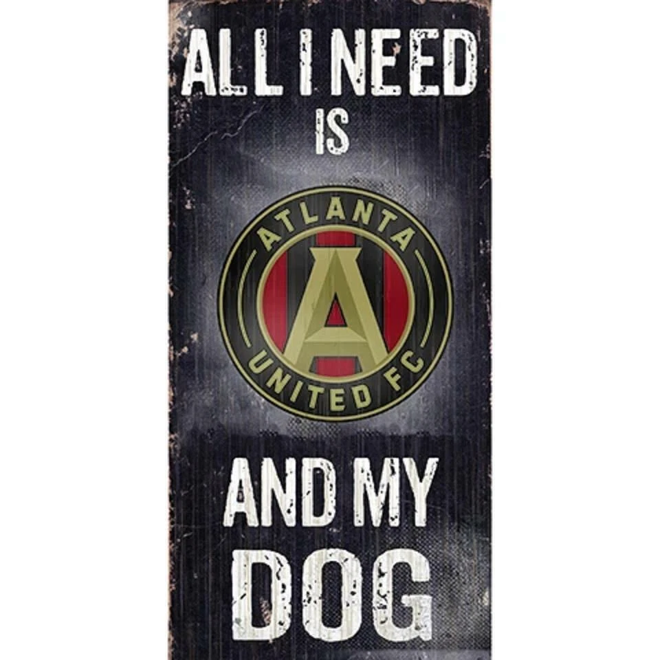 Atlanta United Soccer and Dog Wood Sign [NEW] MLS Man Cave Den Wall Foto 1 de 1