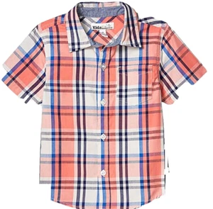 Kids Headquarters Boys' Short Sleeves Shirt, Red Plaid, 3T - Picture 1 of 2