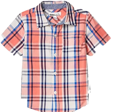 Kids Headquarters Boys' Short Sleeves Shirt, Red Plaid, 3T - Image 1 of 2