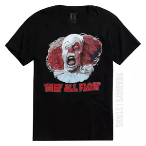 PENNYWISE THE CLOWN T-SHIRT SMALL They All Float Stephen King IT 1990 Tim Curry - Picture 1 of 2