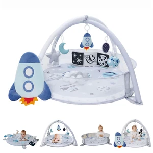 6 In 1 XL Play Mat and Baby Activity Gym Sensory Motor Skill Toys Gray New - Picture 1 of 5