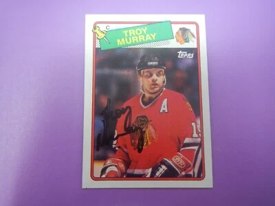 1988-89 Topps Hockey Troy Murray #106 Auto - Image 1 of 4