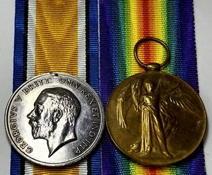 WW1 British War & Victory Medals # 3061 Pte R R Clark 27 BN AIF - Picture 1 of 3