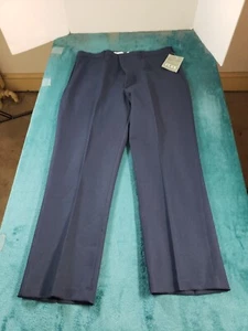 VINTAGE Knightsbridge Pants 38x29 Mens Blue Career Dress Elastic Waist Work NWT - Picture 1 of 13