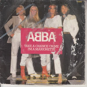 ABBA Take A Chance On Me PICTURE SLEEVE 7" 45 rpm vinyl record + juke box strip - Picture 1 of 4
