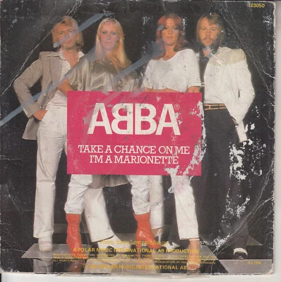ABBA  Take A Chance On Me PICTURE SLEEVE 7" 45 rpm vinyl record + juke box strip - Image 1 of 4