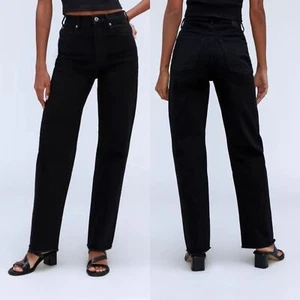 Everlane The Way High Jean Coal Black High Rise Low Stretch Women's 35Long NWT - Picture 1 of 10