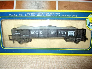 HO Scale Rock Island AHM Gondola Car Train RI #6143 Black Replica Model Train - Picture 1 of 13