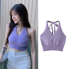 Women's Top Hanging Neck Sling Niche Bottoming Knitted Short Style Lace-Up Vest