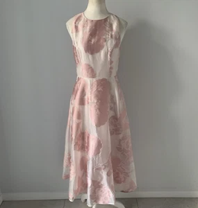 TED BAKER Women's Dress Size 1 (8) - Wylieh Jacquard pink floral formal midi - Picture 1 of 8