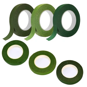 6 Stück Floristenband, Grüne Blumenklebeband Selbstklebend, Flora Kreppband, Pap - Bild 1 von 7