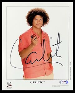 WWE CARLITO P-1060 HAND SIGNED AUTOGRAPHED 8X10 PROMO PHOTO WITH PSA DNA COA