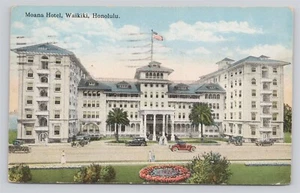 Postal de Moana Hotel Waikiki Beach Honolulu Hawaii 1922 - Imagen 1 de 2