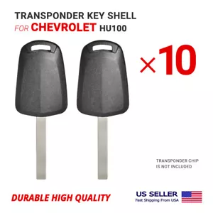 10X Transponder Key Shell Case For Chevrolet HU100 High Quality - Picture 1 of 2