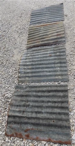 4 Galvanized Tin Sheets, Roof Ceiling Sink Backsplash, Architectural Salvage A32 Cover