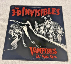 3-D INVISIBLES: "Vampires A-Go-Go": 1988 LP + LYRIC INSERT: GARAGE ROCK: EX/VG+ - Picture 1 of 8