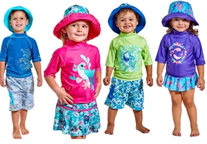 Kids swimsuits swimwear set rash guard girl boys UPF 50+ sun protection UV Skinz - Picture 1 of 33