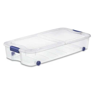 66 Quart Ultra™ Storage Box, Clear Underbed Storage Bin, Lid Wheels, Blue - Picture 1 of 11