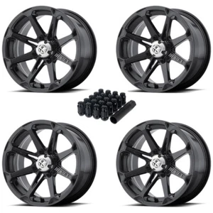MSA M12 Diesel Gloss Black 14x7 4/156 4+3 UTV SXS Wheel - 4 Pack - Picture 1 of 4