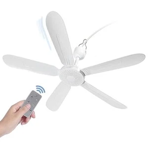 Mengnessly 28" Inch Ceiling Fan AC 110V/DC Rotation diameter 28 inches, White