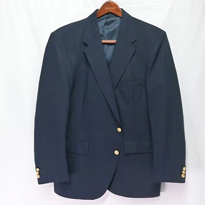 Blazer Traje Chaqueta Abrigo Deportivo De Colección Farah 46R Azul Marino Dorado Botón 2 Botones Foto 1 de 4
