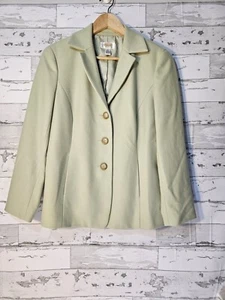 Talbots Vintage Wool Cashmere Womens Blazer Petite 8 Mint Green - Picture 1 of 10