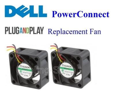 Dell PowerConnect 3448 Fan Kit (YJ045)  2x New replacement fans - Image 1 of 4