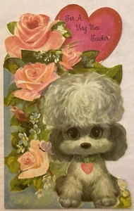 Für eine sehr schöne Lehrerin Happy Valentinstag Karte ohne Umschlag amerikanischer Gruß - Bild 1 von 3