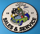 Panneau Ford vintage - concessionnaire de réparation automobile mécanicien en porcelaine plaque de pompe à gaz