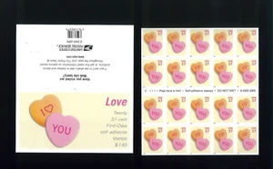 United States 37¢ Candy Hearts Love Valentines Postage Stamp #3833 MNH Full Book - Picture 1 of 1