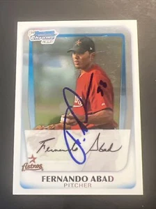 Astros FERNANDO ABAD Auto Signed autograph IP/TTM? 2011 Bowman 1st Chrome - Picture 1 of 2
