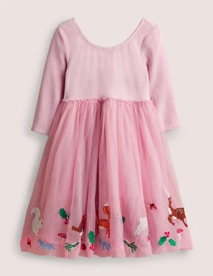 Mini Boden Forest Animals Tulle Dress Fox Deer NEW New 6-7 - Image 1 of 4