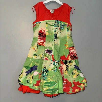 Vestido saia circular ELIANA ET LENA verão floral algodão em camadas feminino tamanho 6 A - Imagem 1 de 4