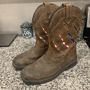 Wolverine Stiefel Herren Größe 10,5 wasserdicht amerikanische Flagge zum Überziehen Arbeit Western - Bild 1 von 16