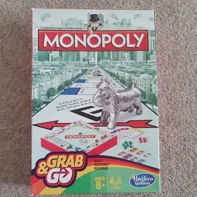 Hasbro Grab And Go Monopoly Travel Game (8yrs+) Complete & Contents sealed - Image 1 of 4