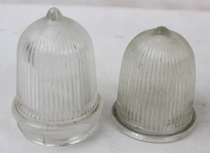 2 Vintage Boat Stern Light Clear Glass Globe Kainer Chris Craft Whirlwind Wood - Bild 1 von 8