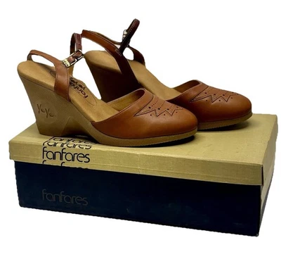 Vintage 80’s Sandals Yo-yo’s By Fanfares Women’s Size 6 High Heel Platform - Image 1 of 4