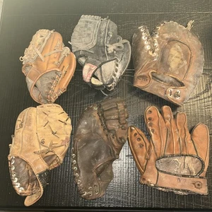 Vintage Antique Baseball Glove Lot!! Rare-ROUGH CONDITION!!! READ!! - Picture 1 of 23