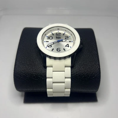 Wohler Wolfgang Reloj Hombre Blanco Silicona Recubierta Banda 46mm Negro Azul Cuarzo Foto 1 de 4