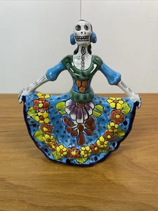 Catrina Ballerina Medium Enchanted Talavera Mexico Terracotta Glazed Decor 9” - Picture 1 of 10