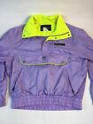 Vtg Descente Ski Jacket Men?S M Logos Japan Purple Neon Yellow Accent