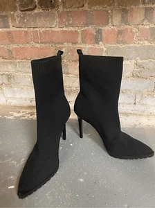 Mix No. 6 Desirae Sock Bootie, 4” Stiletto Black, Size 9 1/2 - Picture 1 of 9