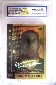 Darren McFadden 2008 Merrick Mint Gold Hologram Rookie Signature WCG10!Raiders - Picture 1 of 1